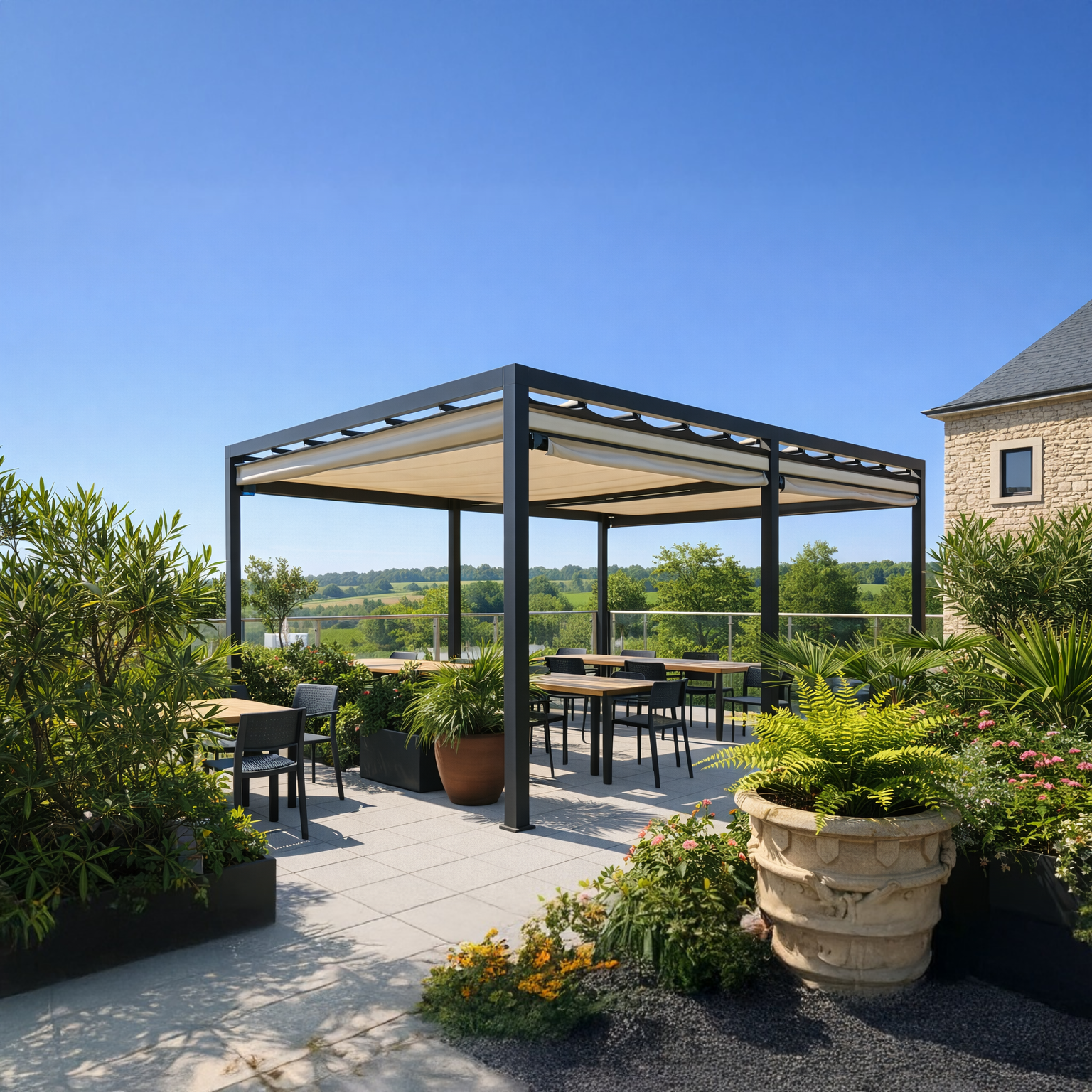toile coulissante sur mesure pour pergola